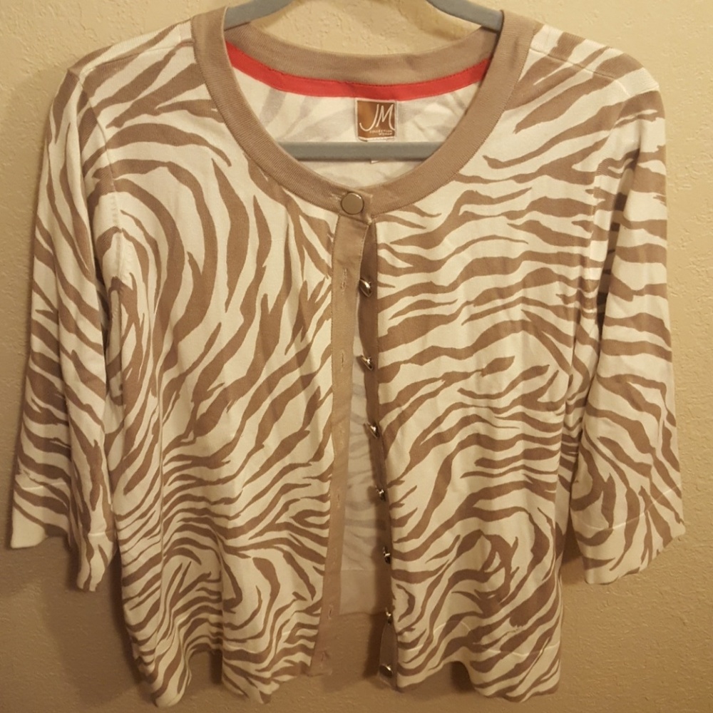 Animal print button up cardigan